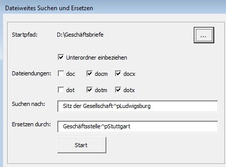 Suchen-Ersetzen in vielen Word DateienDialog